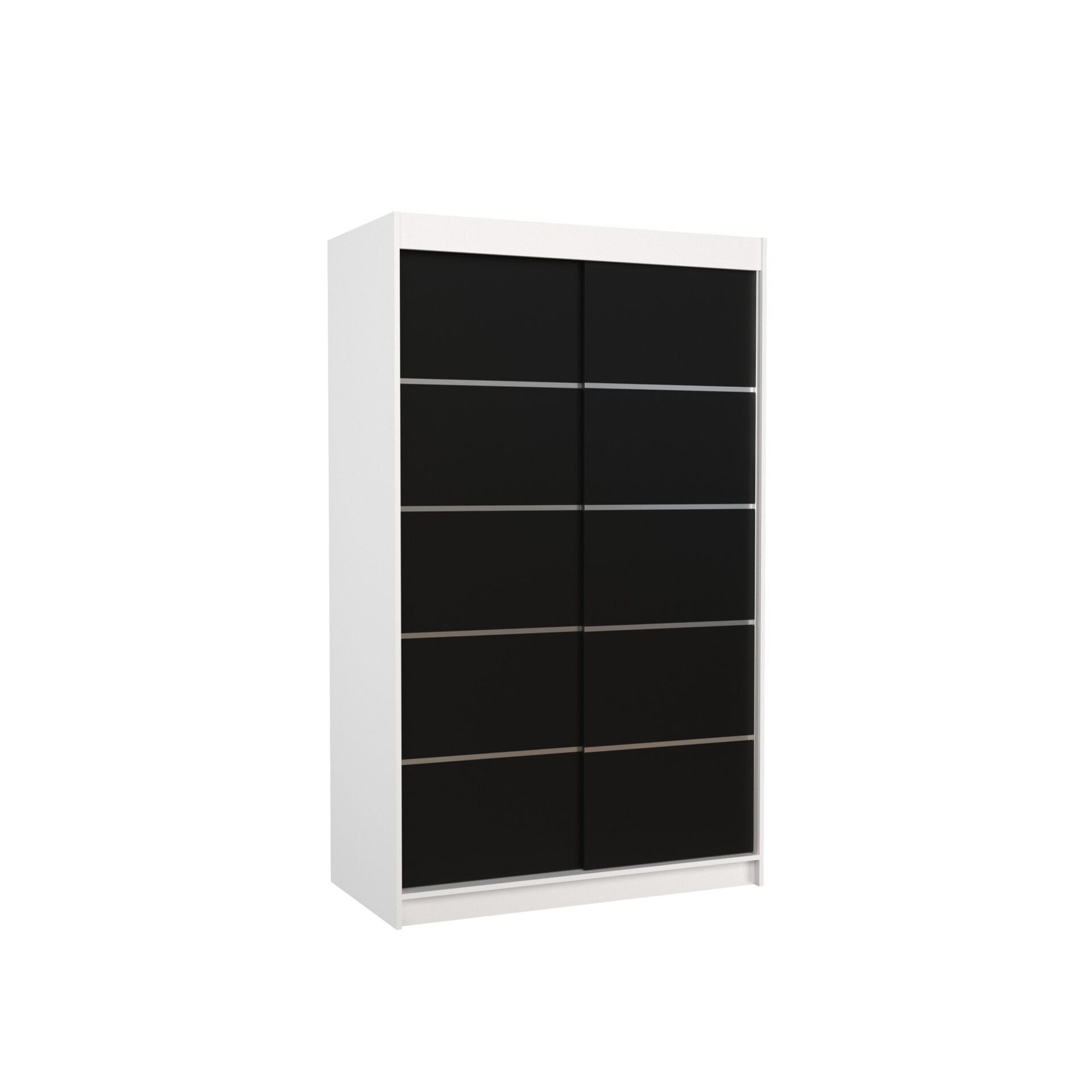 BENISSO 120 Sliding wardrobe with sliding doors, white/black, ADRK