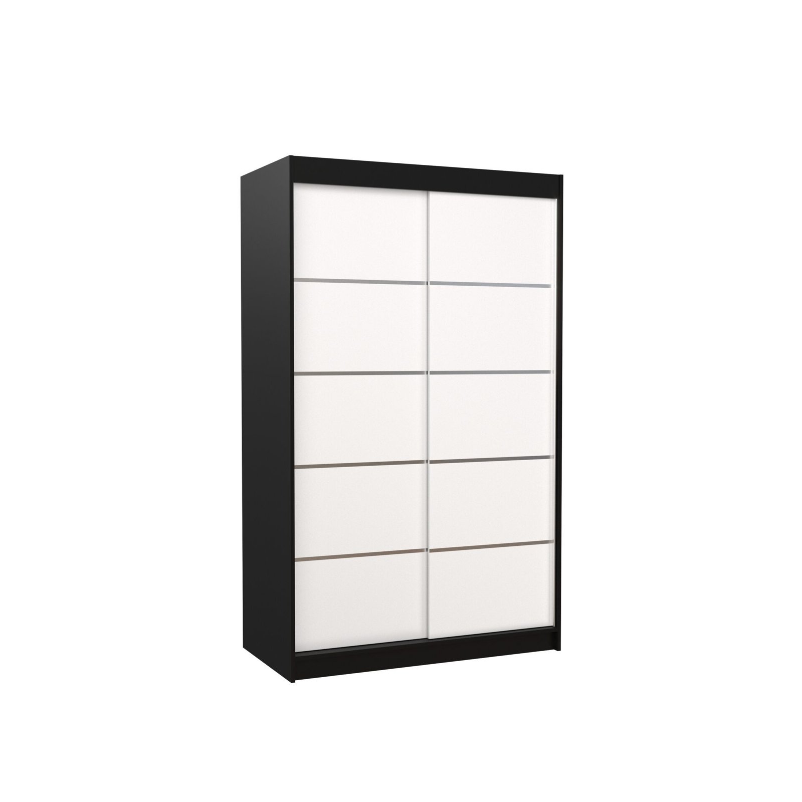BENISSO 120 Sliding wardrobe with sliding doors, black/white, ADRK