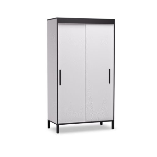 BRIG 120 Sliding wardrobe with white/black handle, ADRK