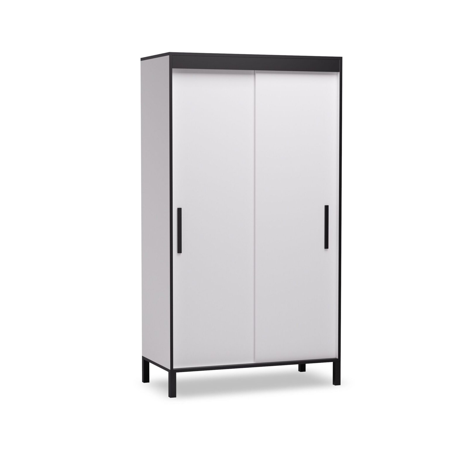 BRIG 120 Sliding wardrobe with white/black handle, ADRK
