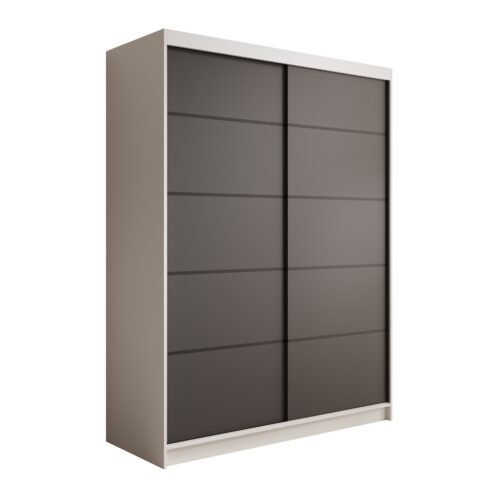 Calma 150 sliding wardrobe, white/black, ADRK