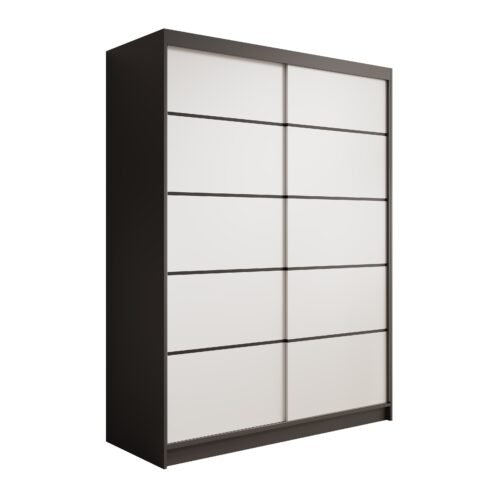 Sliding wardrobe Calma 150 black/white ADRK