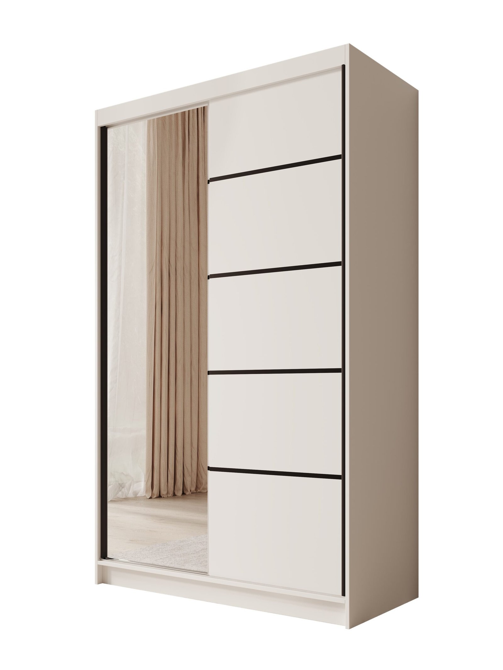 Castello 120 sliding wardrobe with sliding doors, white, ADRK