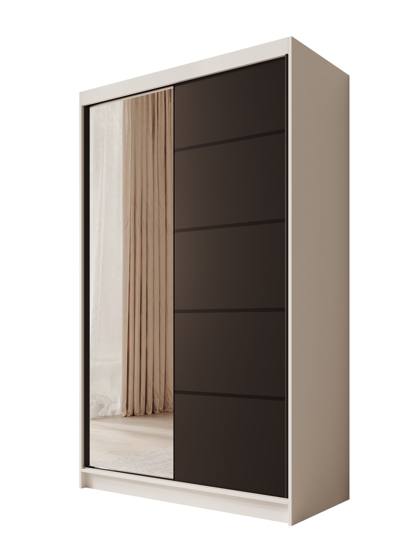 Castello 120 sliding wardrobe with white/black handle, ADRK