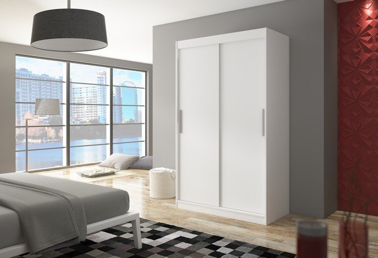 COLLIN 120 sliding wardrobe, white, ADRK - Image 3