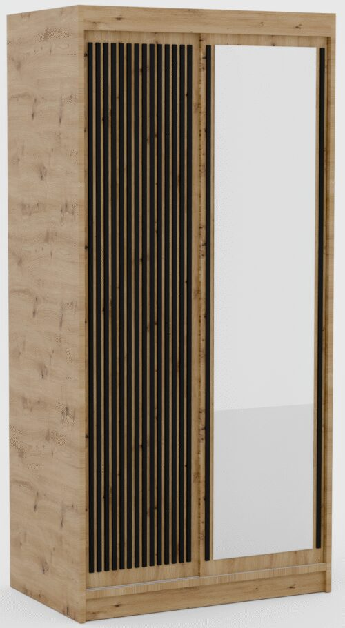 Delia 100 Artisan/Black ADRK sliding wardrobe
