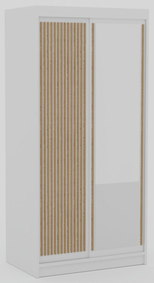 Delia 100 sliding wardrobe, white/artisanal, ADRK