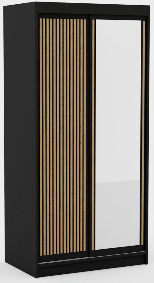 Delia 100 sliding wardrobe, black/artisan, ADRK