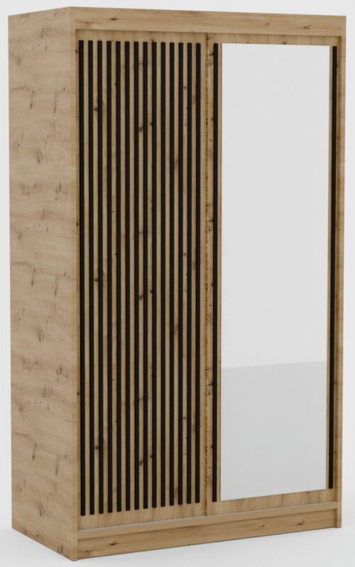 Delia 120 Artisan/Black ADRK sliding wardrobe