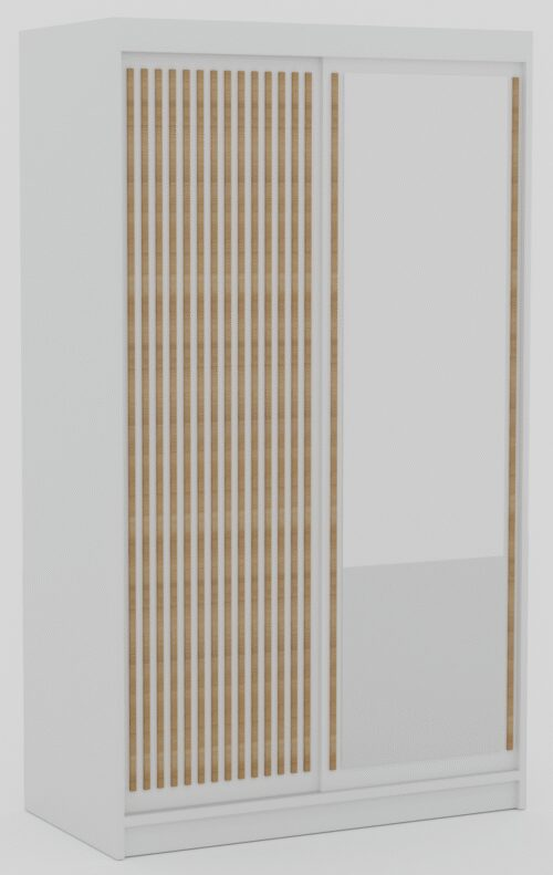 Delia 120 sliding wardrobe, white/artisanal, ADRK