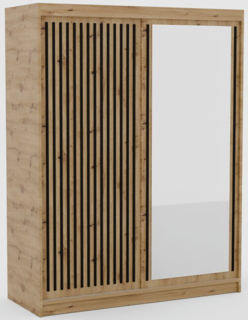 Delia 160 Artisan/Black ADRK sliding wardrobe