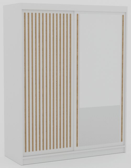 Delia 160 sliding wardrobe, white/artisanal, ADRK