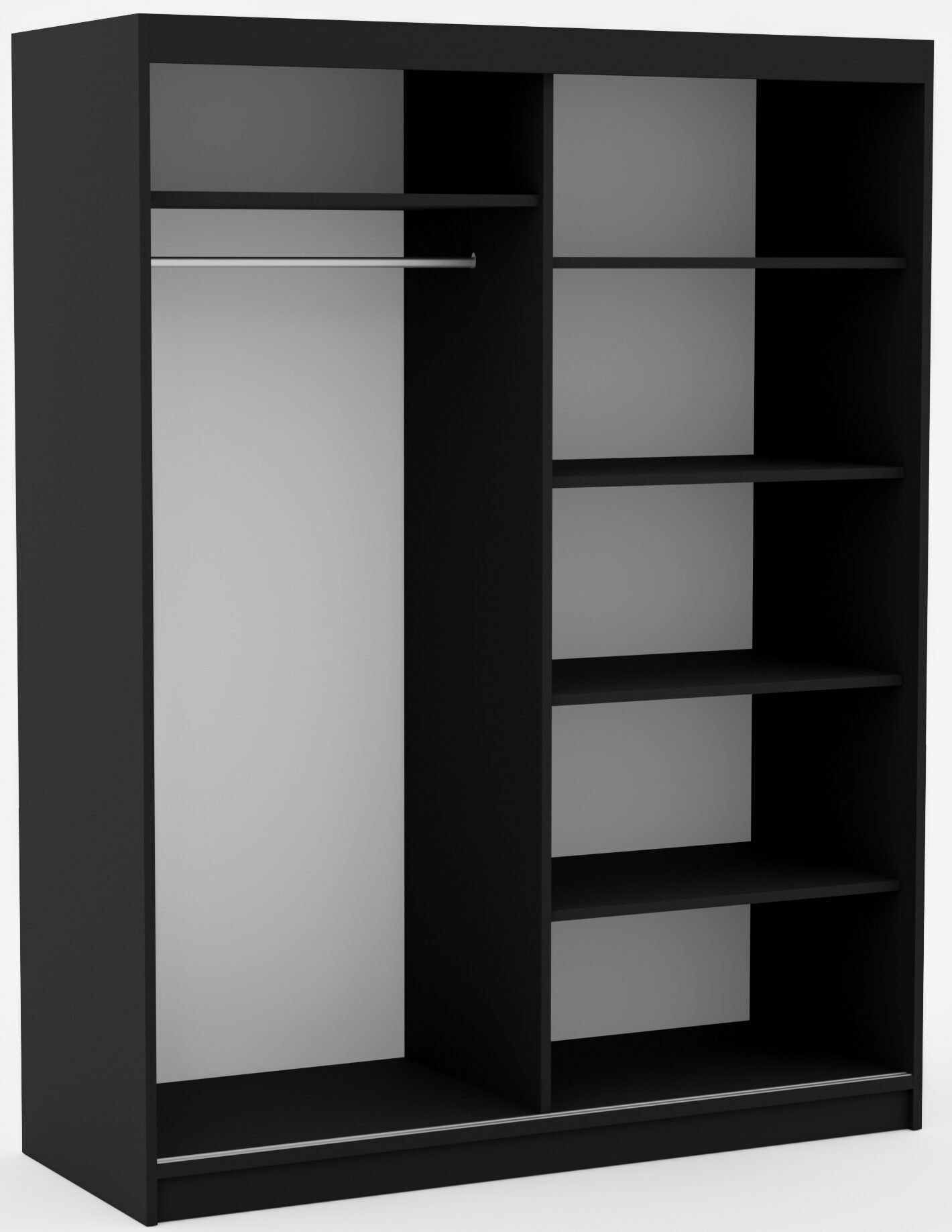 Delia 160 sliding wardrobe, black/artisan, ADRK - Image 4
