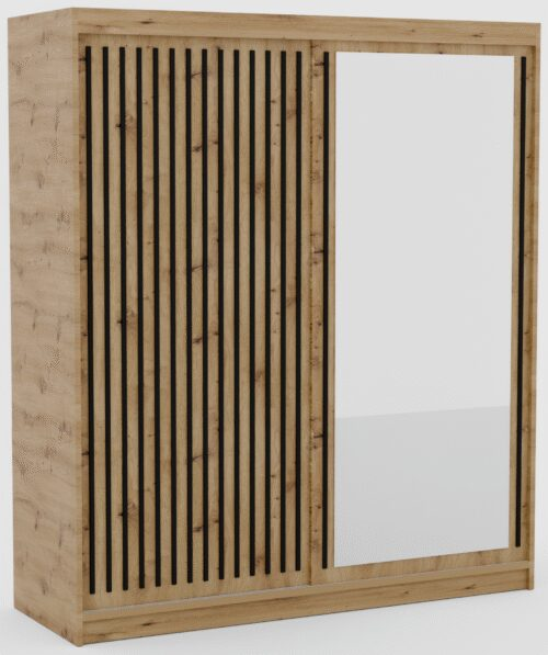 Delia 180 Artisan/Black ADRK sliding wardrobe