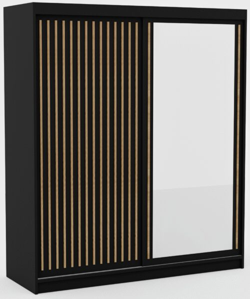 Delia 180 sliding wardrobe, black/artisan, ADRK