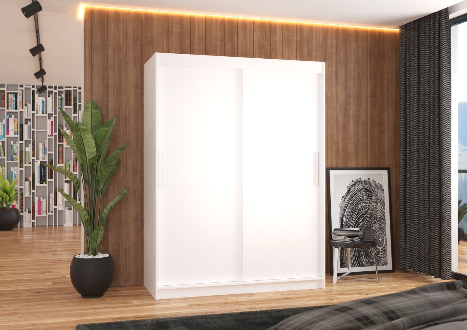 Sliding wardrobe DENVER 150 white ADRK - Image 3