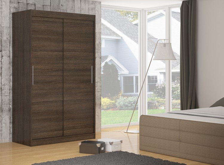 Sliding wardrobe DENVER 150 chocolate color ADRK - Image 2