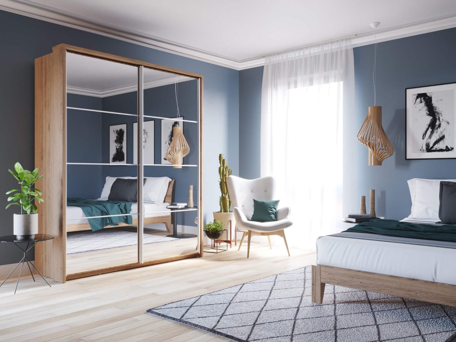 ARTI AR-17 two-door sliding wardrobe, Shetland oak - Image 4