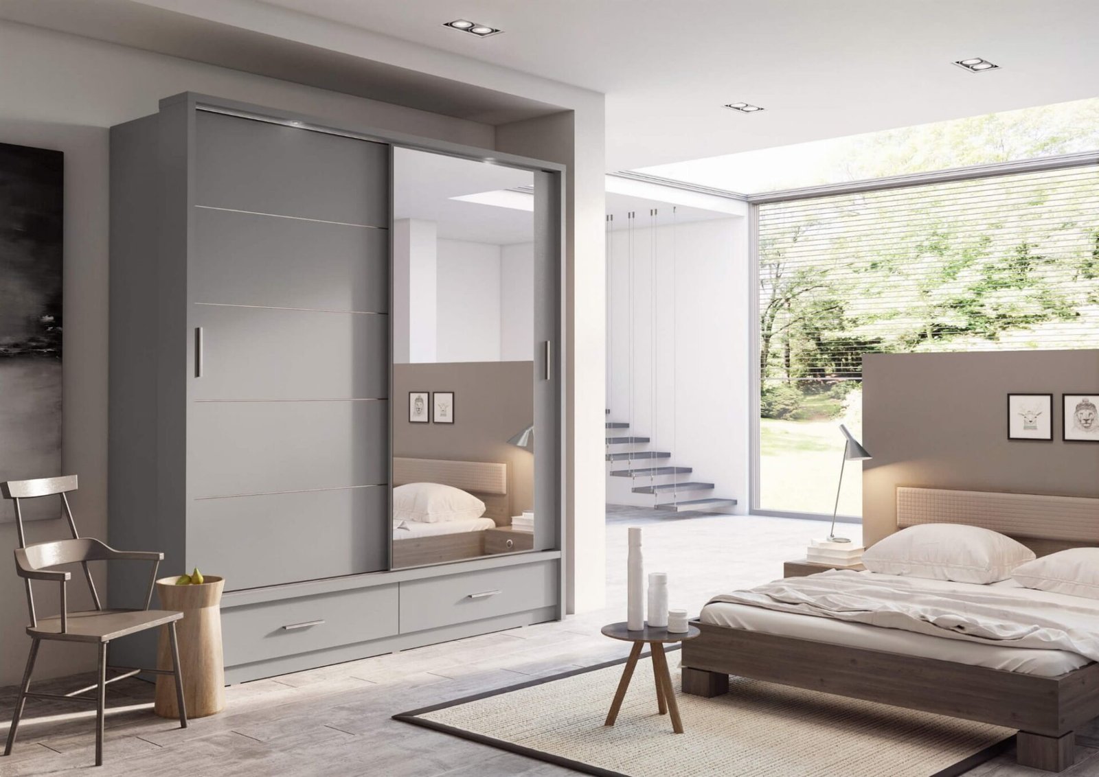 ARTI AR-05 two-door sliding wardrobe - gray - Image 5
