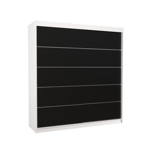 ESTEVA 200 Sliding wardrobe, white/black, ADRK