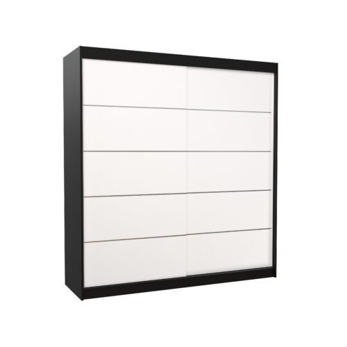 ESTEVA 200 Sliding wardrobe, black/white, ADRK