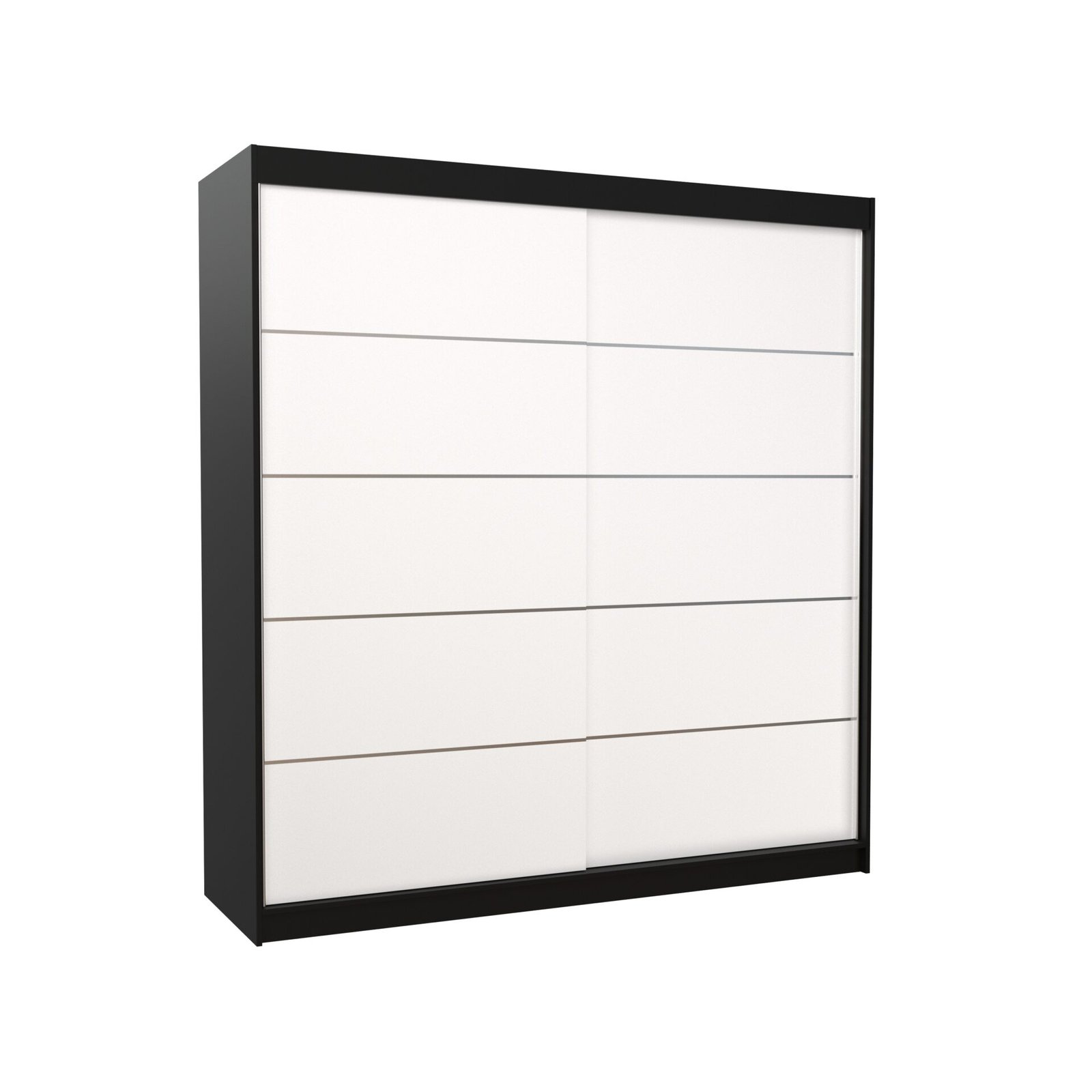 ESTEVA 200 Sliding wardrobe, black/white, ADRK