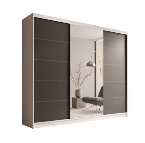 Etna 250 sliding wardrobe, white/black, ADRK