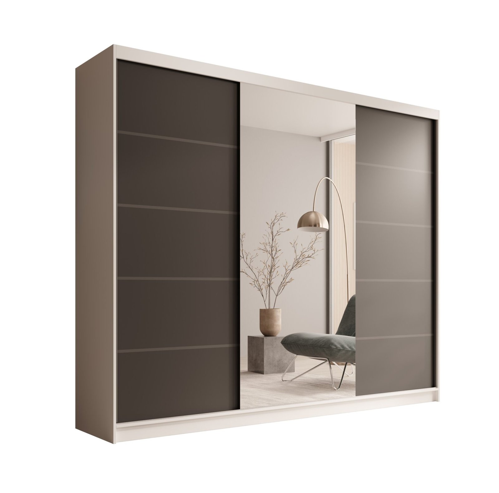 Etna 250 sliding wardrobe, white/black, ADRK