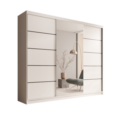 Etna 250 sliding wardrobe with sliding doors, white, ADRK