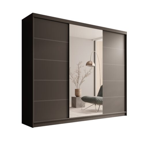 Etna 250 sliding wardrobe with black windows, ADRK