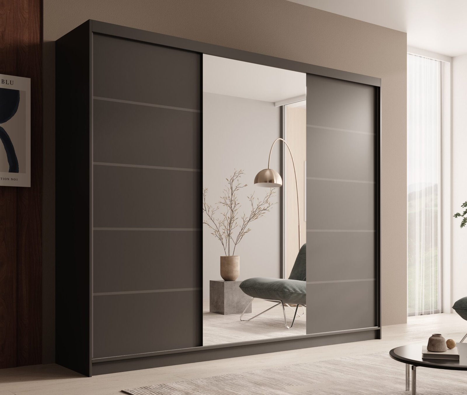 Etna 250 sliding wardrobe with black windows, ADRK - Image 2