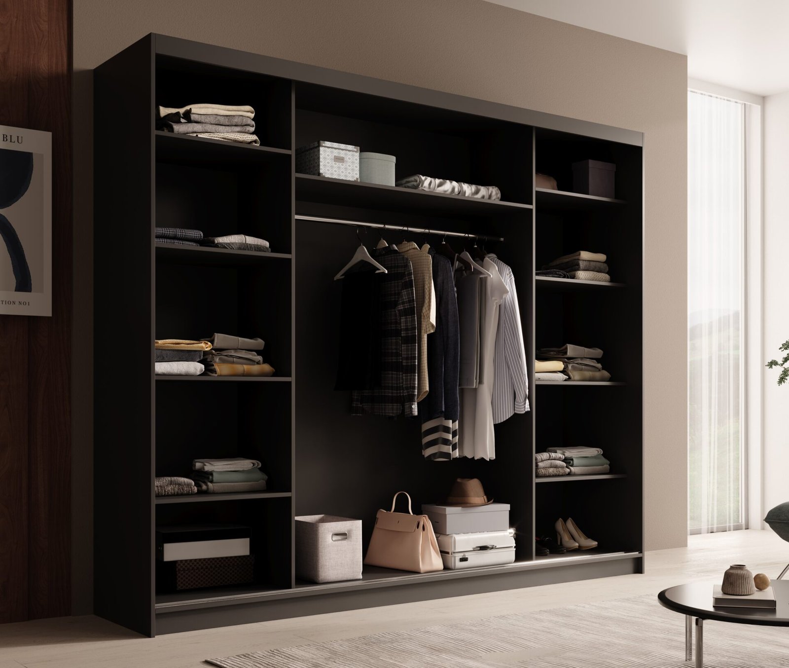 Etna 250 sliding wardrobe with black windows, ADRK - Image 3