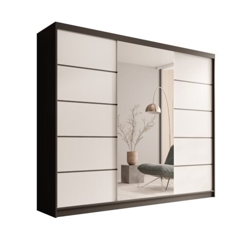Etna 250 sliding wardrobe, black/white, ADRK