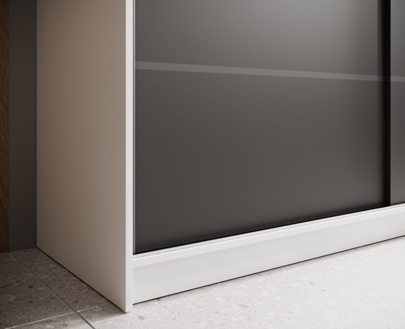Hannah 180 sliding wardrobe, white/black, ADRK - Image 4