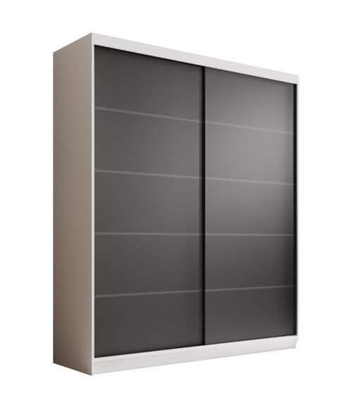 Hannah 180 sliding wardrobe, white/black, ADRK