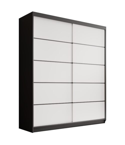 Hannah 180 sliding wardrobe, black/white, ADRK