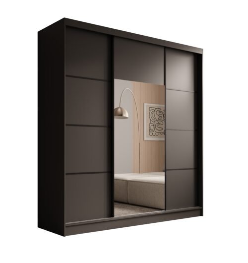 Keri 200 sliding wardrobe, black, ADRK