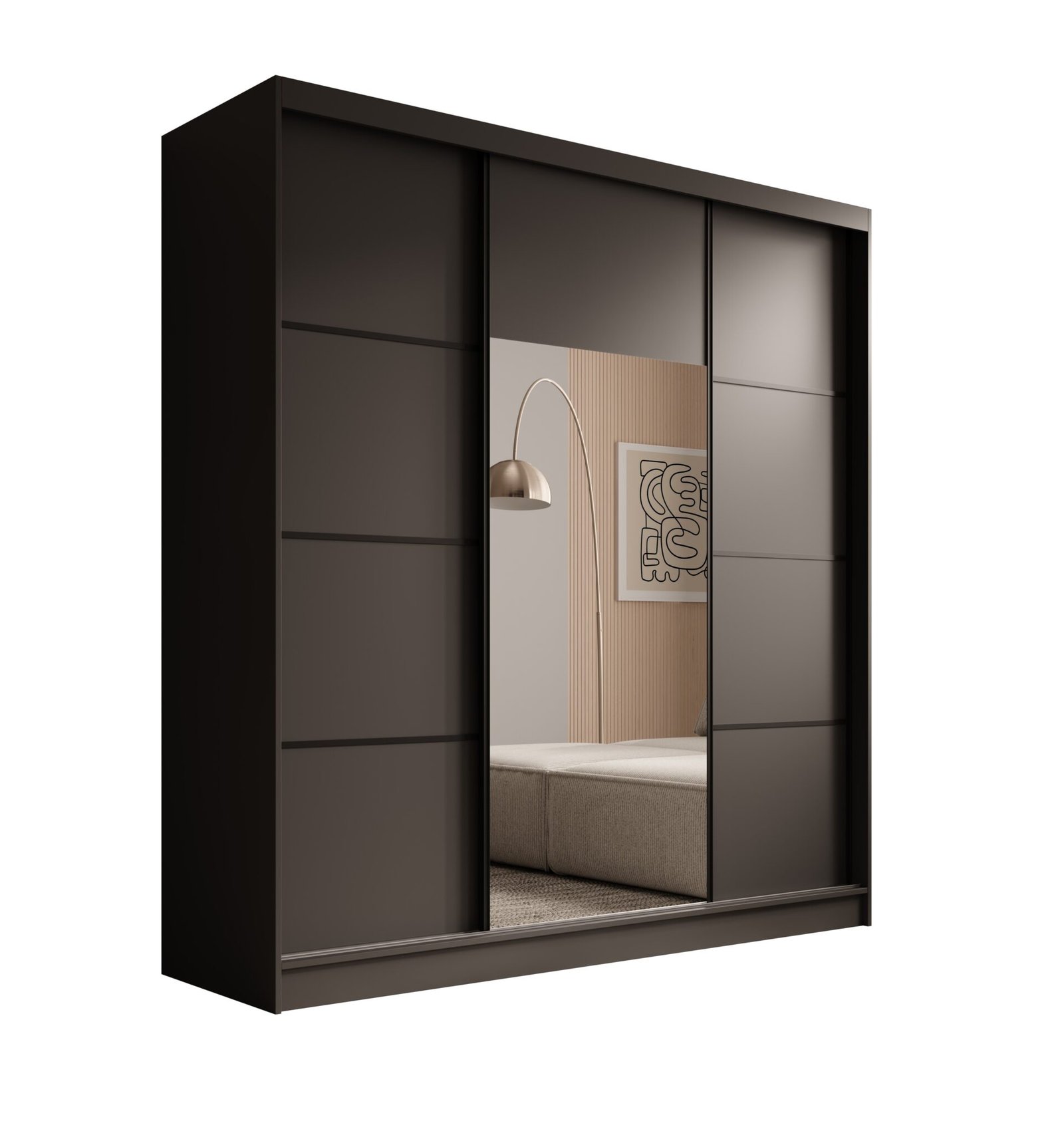 Keri 200 sliding wardrobe, black, ADRK