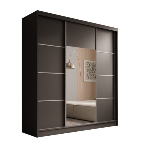 Keri 200 sliding wardrobe, black/silver, ADRK