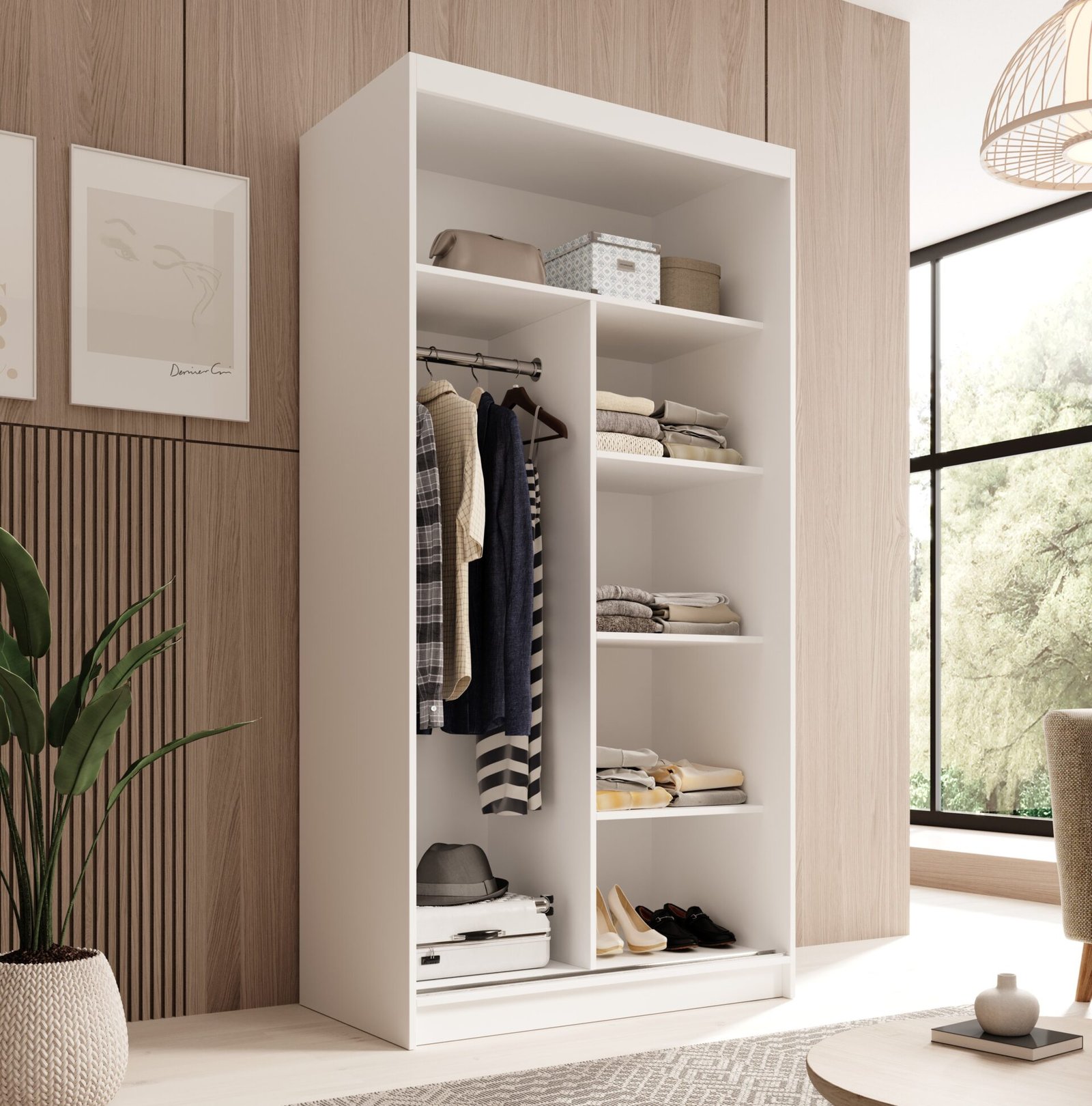 Laurencja 100 sliding wardrobe, white/black, ADRK - Image 3