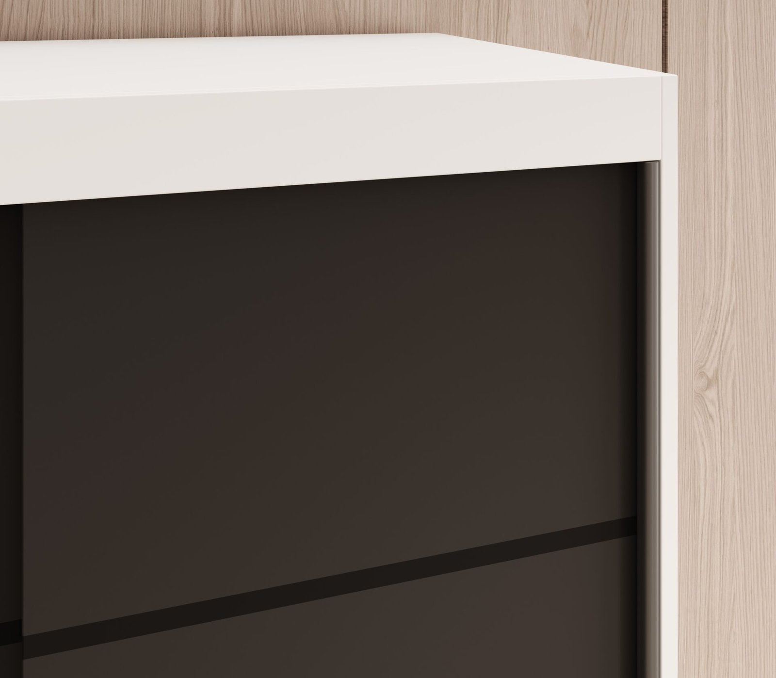 Laurencja 100 sliding wardrobe, white/black, ADRK - Image 4