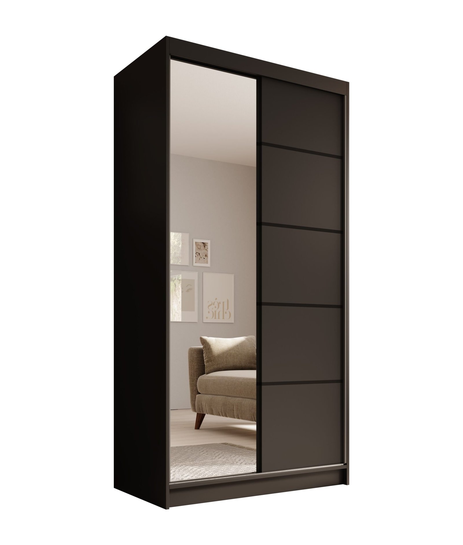 Laurencja 100 sliding wardrobe with black windows, ADRK