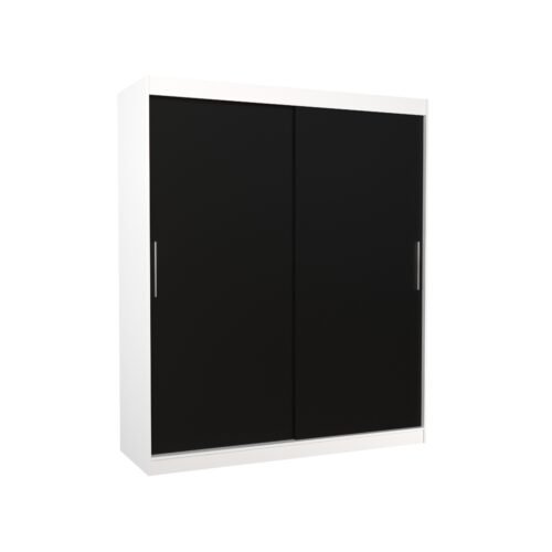 LINCOLN 180 sliding wardrobe, white/black, ADRK
