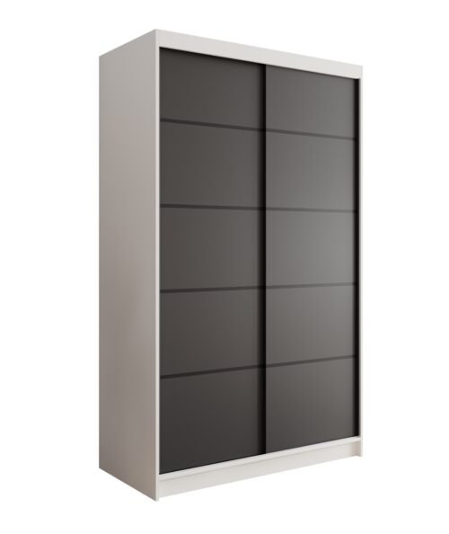 Lizi 120 sliding wardrobe, white/black, ADRK