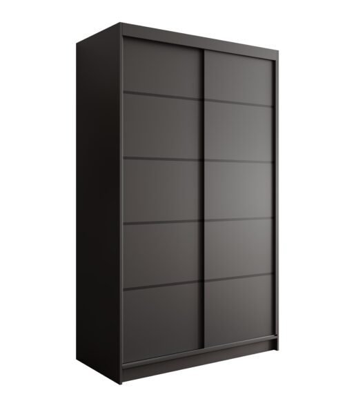 Lizi 120 sliding wardrobe with black handle, ADRK