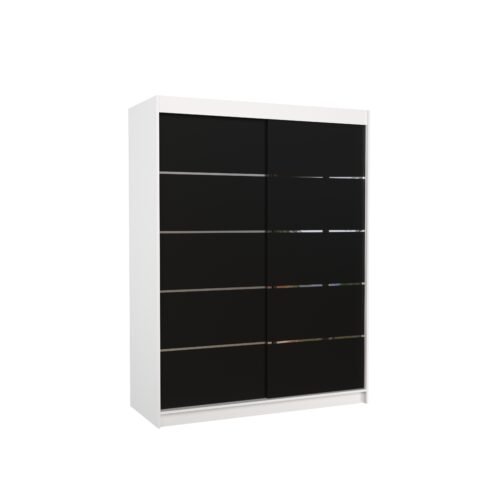 Sliding wardrobe LUFT 150 white/black ADRK