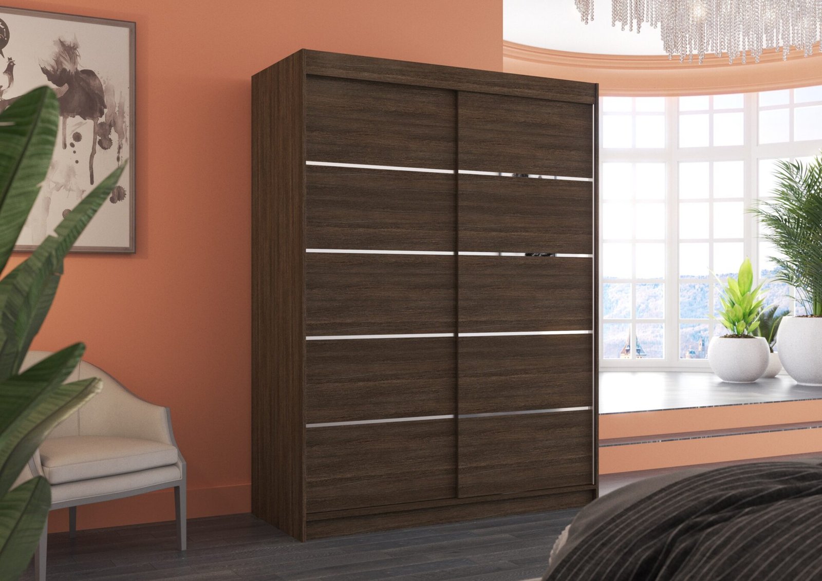 Sliding wardrobe LUFT 150 Chocolate ADRK - Image 3