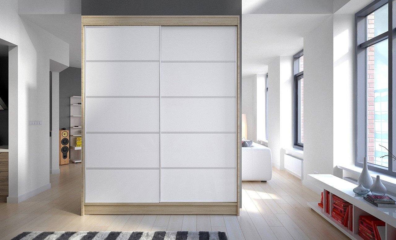 LUFT 150 Sliding wardrobe Sonoma/White ADRK - Image 2