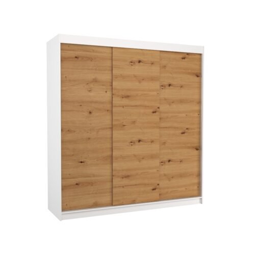 MEGAN 200 sliding wardrobe, white/artisan, ADRK