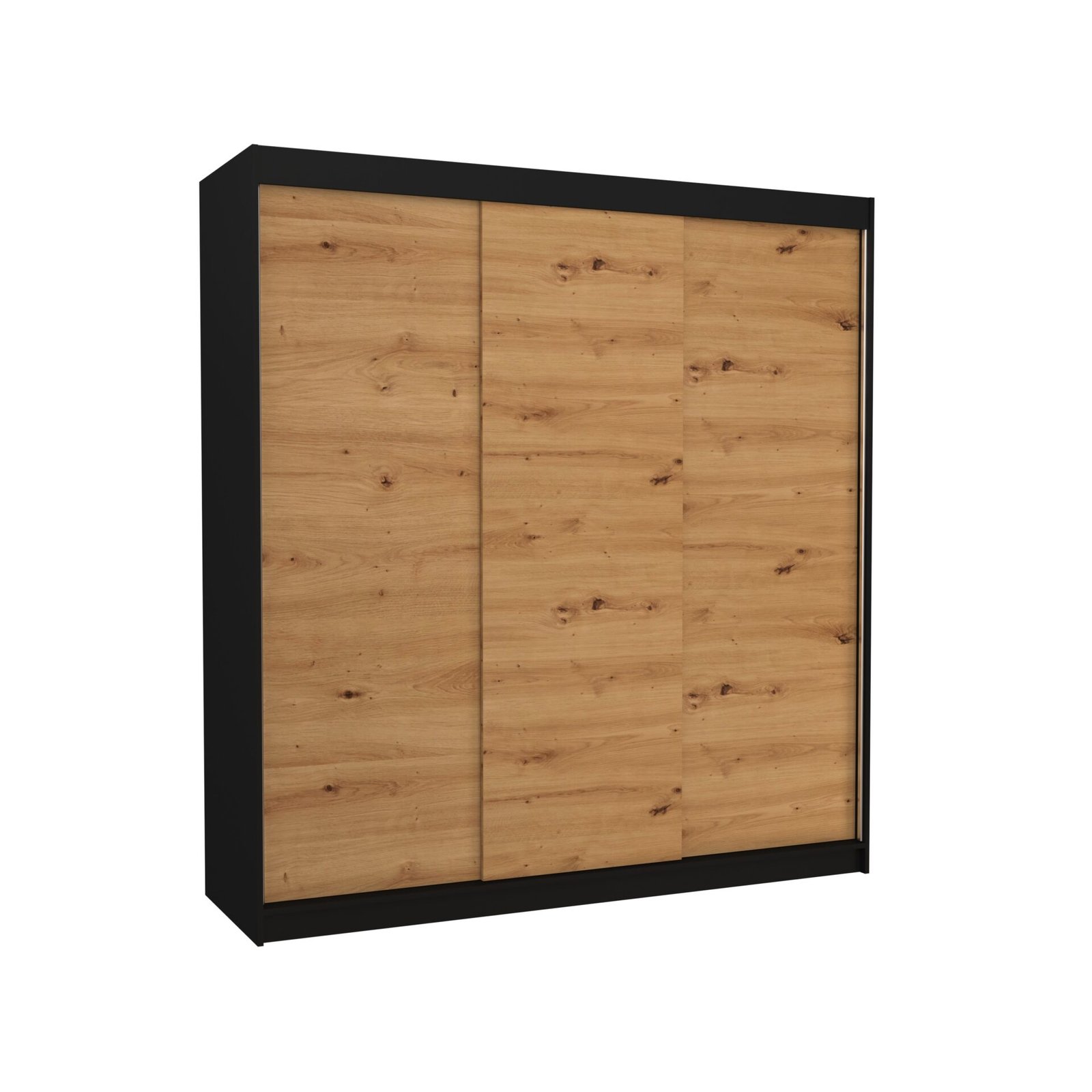 MEGAN 200 sliding wardrobe, black/artisan, ADRK